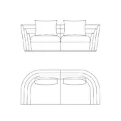 Theater Sofa - Three-Seater w/ 2 cushions back included