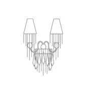 Burlesque Crystal Pendant Wall Lamp 2 Lights