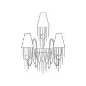 Burlesque Crystal Pendant Wall Lamp 3 Lights