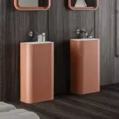 Architectural Norah Design ANCN 01 sink crafted in terracotta Norahcryl with a matte finish embodies seamless design