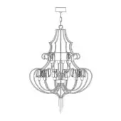 Burlesque Wave Chandelier 18 Lights - Without Arms