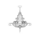 Burlesque Wave Chandelier 9 Lights - With Arms