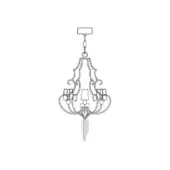 Burlesque Wave Chandelier 6 Lights - Without Arms