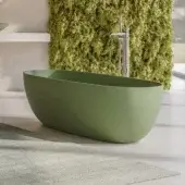 Exceptional Norah Design EYBT 01-02-03-04 bathtub sculpted in olive green Norahcryl with a matte finish