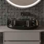 Distinguished Norah Design EYBA 02 washbasin crafted in Norahcryl with a velvety matt finish and fluid curved lines