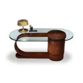 Zebrano Desk with Glass Top