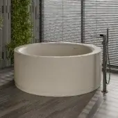 Architectural Norah Design RNBT 01 bathtub crafted in Norahcryl with a velvety matte finish and subtle beige tone