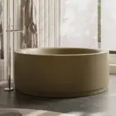Exceptional Norah Design RNBT 02 bathtub crafted in Norahcryl with a velvety matte beige finish and seamless monolithic form