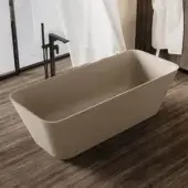 Superior Norah Design CUBT 01 bathtub crafted in muted beige Norahcryl with a velvety matte finish