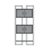 Itoku Bookcase - 1 Shelf - 2 Containers (F)