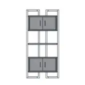 Itoku Bookcase - 1 Shelf - 2 Containers (G)