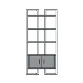 Itoku Bookcase - 3 Shelves - 1 Container (A)