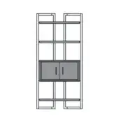 Itoku Bookcase - 3 Shelves - 1 Container (B)