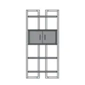 Itoku Bookcase - 3 Shelves - 1 Container (C)