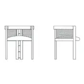 Kumiko chair with Vienna Straw backrest