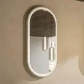 Elegant Norah Design mirror crafted in off-white NorahCryl with velvety matte finish and curved lines