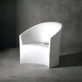 Distinguished Serralunga Pine Beach lounge chair crafted in bright white recyclable LLDPE with a uniformly matte finish