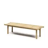 Distinguished Atmosphera Panama bench crafted in teak wood with a smooth satin finish for comfortable seating