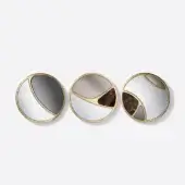 Superior Black Tie Delta mirrors built with Emperador marble, mirrored glass, and light hardwood with a satin finish