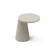 Superior Atmosphera Totem side table with geometric base and circular tabletop crafted in textured granular material with transparent waterproof painting