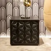 Distinguished Tonin Casa All Star Night bedside table crafted in wood with a matte finish and captivating diamond-like textured surface
