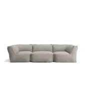 Superior Atmosphera Soft Modular Sofa with light neutral textured woven fabric and breathable technical construction