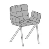 Mezzaria w/ Armrests - Quilted - Metal Legs