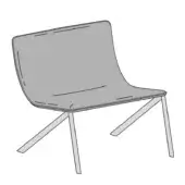 Mezzaria Lounge Chair - Leather Seat - Metal Legs