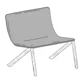 Mezzaria Lounge Chair - Leather Seat - Wooden Legs