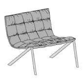 Mezzaria Lounge Chair - Quilted Seat - Metal Legs