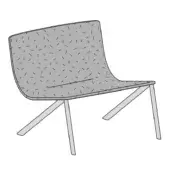 Mezzaria Lounge Chair - Smooth Seat - Metal Legs