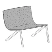 Mezzaria Lounge Chair - Smooth Seat - Wooden Legs
