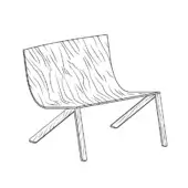 Mezzaria Lounge Chair - Wooden Seat & Legs