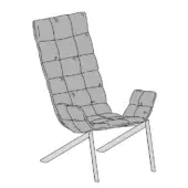 Mezzaria Lounge Chair w/ Armrests - Quilted Seat - Metal Legs