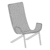 Mezzaria Lounge Chair w/ Armrests - Smooth Seat - Metal Legs