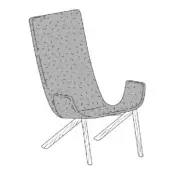 Mezzaria Lounge Chair w/ Armrests - Smooth Seat - Wooden Legs