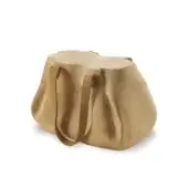 Elegant Mondana stool carved from Cedar of Lebanon with tan‑toned handles, matte natural sheen, engraved R 1920 mark.