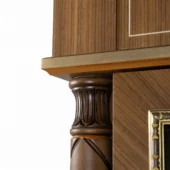 Canaletto Walnut tonality and decorated with Bronzed Varnish and Lacquered Brushed Mandarin