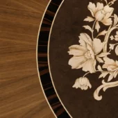 Canaletto Walnut, Erable, Ebony and Maple with Edge decorated with Bronzed Varnish