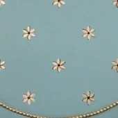 Lacquered Brushed Anise with Details in Silver Gold Leaf and Handmade Painted Decorations.