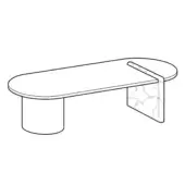 Elliptical Top / Marble Insert - Petra Coffee Table