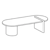 Elliptical Top / Wooden Insert - Petra Coffee Table