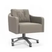 Swivel armchair with castors