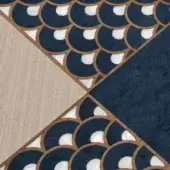 Canaletto Walnut Tinted Grey Inlaid with Mother-of-Pearl, Erable Tinted Blue and Canaletto Walnut