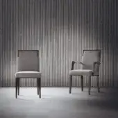 Elite Costantini Pietro Concept chair with matte beech wood frame and padded grey textile upholstery