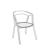 Compas Indoor - Armchair with cushion fixed