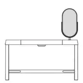 Beo Vanity Desk - Right-Side Mirror