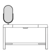 Beo Vanity Desk - Left-Side Mirror