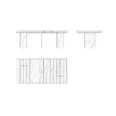 Size A: 3 openable display cases, 3 legs