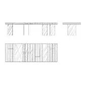 Size C: 4 openable display cases, 5 legs